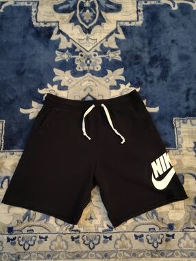 Nike Men’s Black Athletic Shorts with White Logo